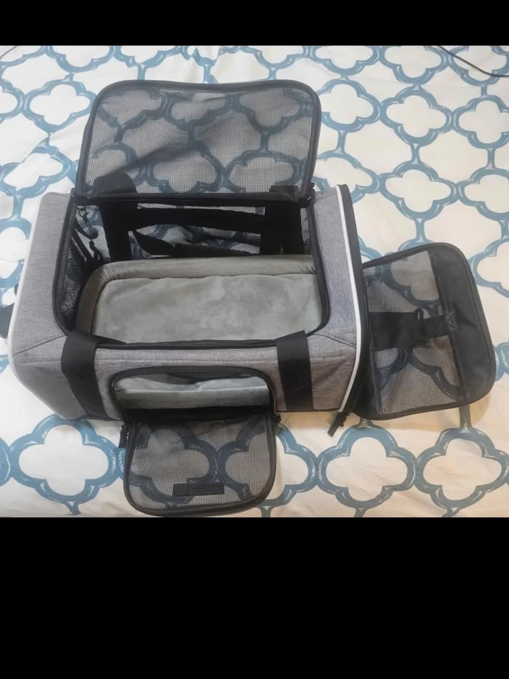 Gray and Black  Travel Pet Carrier